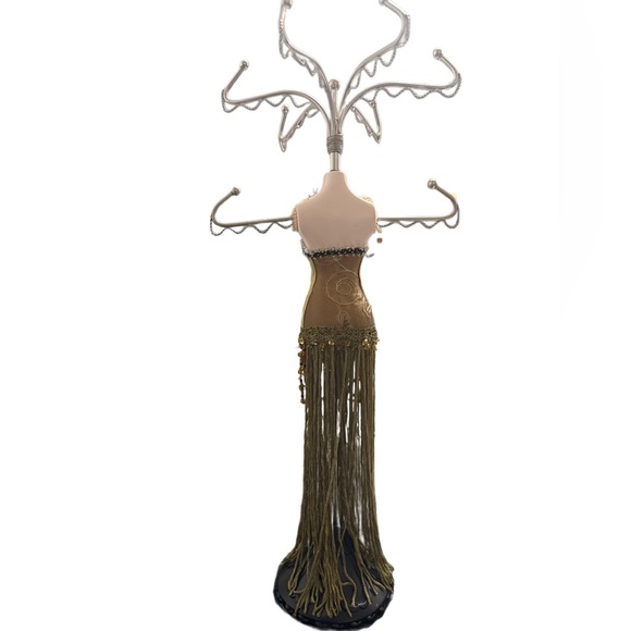 Mannequin Jewelry Holder Gold/Olive  Color Gown
NEW
0157 - Picture 2 of 3